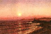 Raymond D Yelland Moonrise Over Seacoast at Pacific Grove France oil painting reproduction